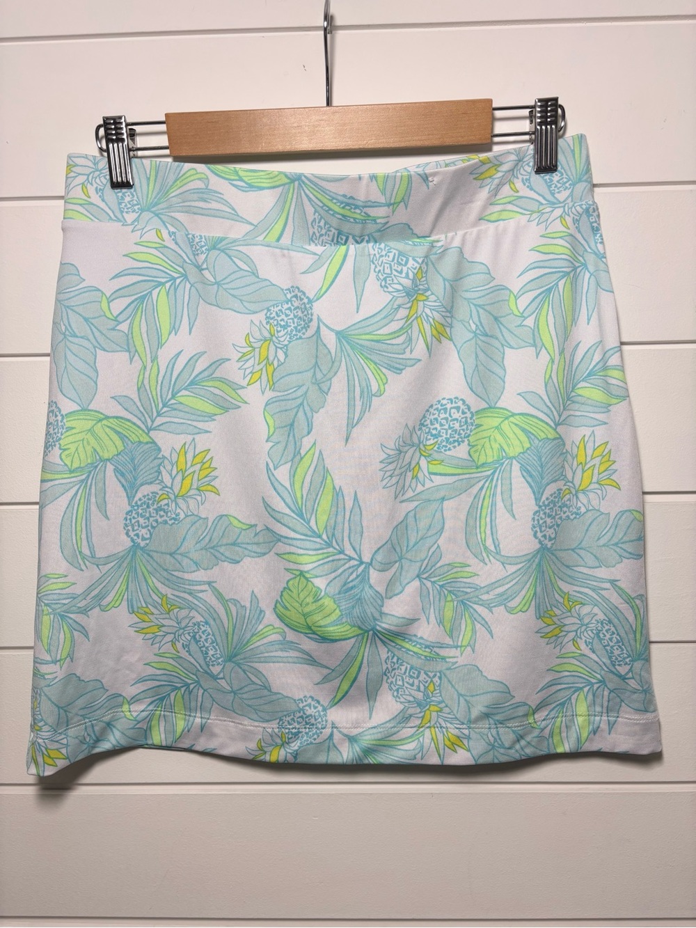 Stella Parker Tropical Print Skort in Light Blue & Green Size M